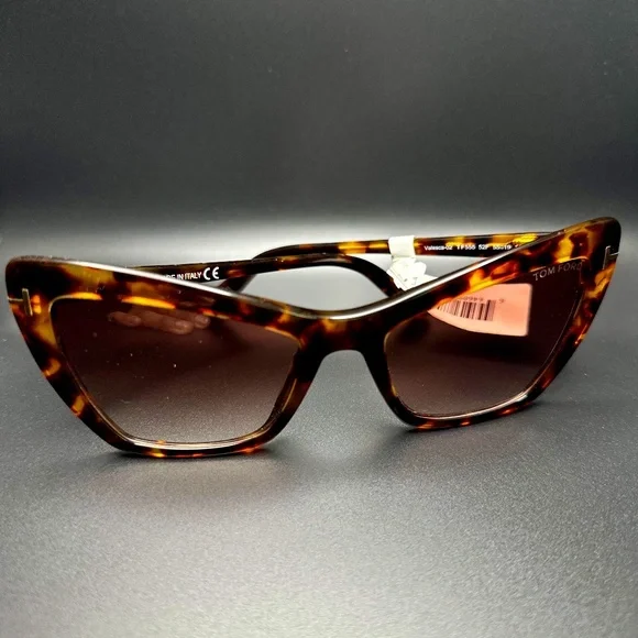 Tom Ford Retro Valesca Sunglasses *Brand New* Tom Ford Valesca-02 Sunglasses FT0555 52X Dark Havana - eye  main image 4